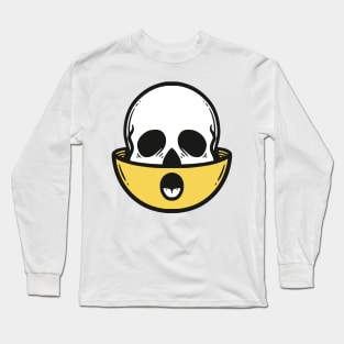 Confused Emoticon with Skull Long Sleeve T-Shirt